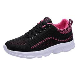 Kobilee Sneaker Damen Running Atmungsaktiv Luftpolster Sportschuhe Sport Fitness Turnschuhe Breite Füße Plateau Fitnessstudio Damenschuhe Chunky Gym Rote Fitnessschuhe rutschfest von Kobilee