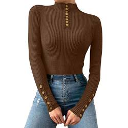 Kobilee Unterziehrolli Damen Langarm Langarm Winter Eng Curvy Rippshirt Langarmshirt Blusen Vintage Party Outfit Sexy Oberteil Crop Tops Schwarz Clubwear Frühling Unterziehrolli Party Oberteil von Kobilee