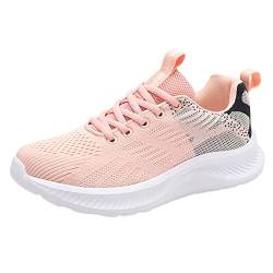 Turnschuhe Damen Schwarz Sommer Schnüren Luftkissen Outdoor Sneaker Frauen rutschfest Mesh Leicht Fitnessschuhe Laufschuhe Running Atmungsaktiv Soft Foam Bequem Sportschuhe von Kobilee