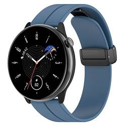 Kobmand Armband Kompatibel mit Amazfit GTR Mini, Magnetischer Faltschließe Silikon Ersatzarmband Uhrenarmbänder für Amazfit GTR Mini (blue) von Kobmand