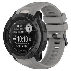 Kobmand Silikon Armband kompatibel mit Garmin instinct 2X, Austausch Uhrenarmband Schnellwechsel Wristband für Garmin instinct 2X (gray) von Kobmand