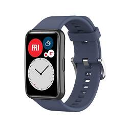 Kobmand Silikon Armband kompatibel mit Huawei Watch Fit Special Edition, Austausch Uhrenarmband Schnellwechsel Wristband für Huawei Watch Fit Special Edition/watch Fit (TIA-B09/TIA-B19) (bluegray) von Kobmand