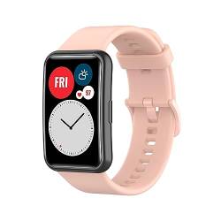 Kobmand Silikon Armband kompatibel mit Huawei Watch Fit Special Edition/watch Fit (TIA-B09/TIA-B19)/watch Fit new, Austausch Uhrenarmband Schnellwechsel Wristband (pink) von Kobmand
