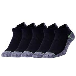 Kupfer Antibakterielle Athletic No Show / Low Cut Socken für Männer und Frauen, Schwarz/Gr¨¹n-5 Pairs, Shoe L:45-49 EUR von Kodal