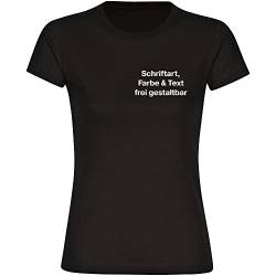 König® Damen T-Shirt Wunschtext Druck Brust (Schriftart, Druck- u. Artikel Farbe wählbar) Shirt Frauen Bedrucken Größe:S grün von König