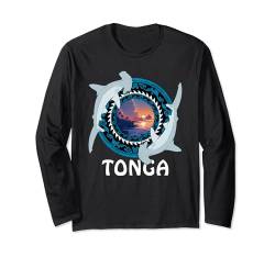 Hammerhai Tonga Langarmshirt von Königreich Tonga Vintage Travel Designs