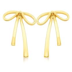 Bow Earrings Gold Schleifen Ohrringe Ribbon Earrings Gold Bow Earrings für Damen Schmuck von Kogmaworn
