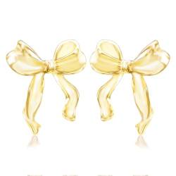 Bow Earrings Gold Silver Schleifen Ohrringe Ribbon Earrings Gold Bow Earrings für Damen Schmuck von Kogmaworn