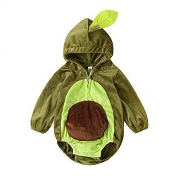 Baby-Jungen Baby Mädchen Avocado Kostüm ärmelloser Strampler und Strumpfset Schwein Ananas Rugby Halloweenkostüm (Grün-ohne Leggings, 12-18 Months) von Koitniecer