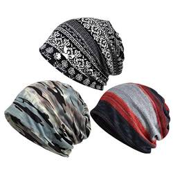 Kojoon Herren Chemo Hut 3er Pack Beanie Cap Schal Turbans Hut Gatsby Cancer Head Wraps von Kojoon