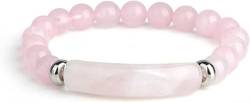 Kolarmo Pheromon-Armband, natürliches rosa Pheromon-Armband, 8 mm, Stretch-Perlen-Armreif, rosa Armband, Stretch-Perlenarmreifen, Rosenarmbänder für Damen, Glücksbringer, Energie-Chakra-Stein, Armreif von Kolarmo