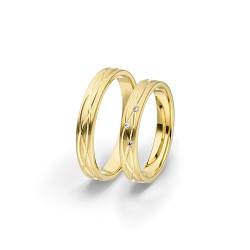 Kolibri Rings Eheringe Gold 333/585 3 Diamanten Verlobungsringe Trauringe Set Paarpreis - Gratis Gravur und Etui (14 Karat (585)) (8 Karat (333)) von Kolibri Rings