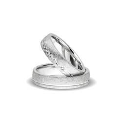 Kolibri Rings Eheringe Verlobungsringe Eismatt Silber 925 5 Zirkonia Steine Set - Gratis Gravur und Etui von Kolibri Rings