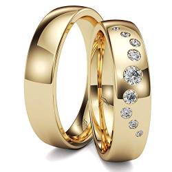 Kolibri Rings GOLD- Eheringe Paarpreis Gold 333 Massiv mit 9 Diamanten Trauringe Verlobungsringe Partnerringe 100% Made in Germany- Inkl. Gratis Etui + Gravur + Zertifikat (Hochglanz Poliert) von Kolibri Rings
