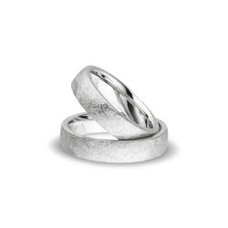 Kolibri Rings - Partnerringe Silber 925 Paarpreis Massiv 5 mm Breite Nickelfrei Freundschaftsringe Trauringe Eheringe 100% Made in Germany- Inkl. Gratis Etui + Gravur (Eismatt) von Kolibri Rings