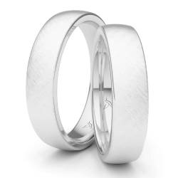 Kolibri Rings Partnerringe Silber 925 Paarpreis Massiv 5 mm Breite Nickelfrei Freundschaftsringe Trauringe Eheringe 100% Made in Germany- Inkl. Gratis Etui + Gravur (Schrägmatt) von Kolibri Rings