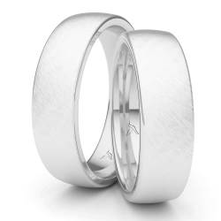 Kolibri Rings Partnerringe Silber 925 Paarpreis Massiv 6 mm Breite Nickelfrei Freundschaftsringe Trauringe Eheringe 100% Made in Germany- Inkl. Gratis Etui + Gravur (Schrägmatt) von Kolibri Rings