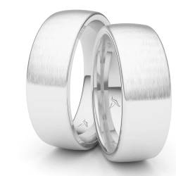 Kolibri Rings Partnerringe Silber 925 Paarpreis Massiv 7 mm Breite Nickelfrei Freundschaftsringe Trauringe Eheringe 100% Made in Germany- Inkl. Gratis Etui + Gravur (Längsmatt) von Kolibri Rings