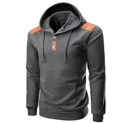 Kapuzenpullover Herren Kolylong® Herren Casual Sweatshirt mit Kapuze Slim Fit Pullover Hoodies Männer Kapuzenjacke Pulli Mantel Outwear Langarmshirt Top (XL, Grau) von Koly-Herren Bekleidung