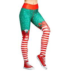 Kolylong® Damen Weihnachten Leggings Hohe Taille Digitaldruck Yoga Leggings Elegant schlanke Blickdichte Sport Leggins Skinny Elastische Freizeit Fitness Leggings Weihnachten Hosen von Koly-Hundebett