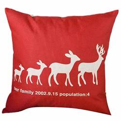 Kissenbezug Kolylong® 1 PC 45cm x 45cm Weihnachten Drucken Kissenbezug für Dekoration Festival Haus Deko Sofa Bett Heimtextilien Kissen Abdeckung Christmas Pillow Case (45cm x 45cm, E) von Kolylong