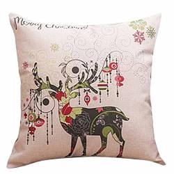 Kissenbezug Kolylong® 1 PC 45cm x 45cm Weihnachten Drucken Kissenbezug für Dekoration Festival Haus Deko Sofa Bett Heimtextilien Kissen Abdeckung Christmas Pillow Case (45cm x 45cm, F) von Kolylong