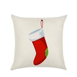 Kissenbezug Kolylong® 2017 Christmas Dekoration 45cm x 45cm Weihnachten drucken Kissenbezug Sofa Bett Heimtextilien Home Decor Festival Kissen Kissenbezug Pillowcase (H) von Kolylong