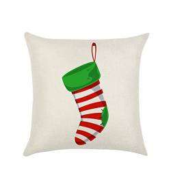 Kissenbezug Kolylong® 2017 Christmas Dekoration 45cm x 45cm Weihnachten drucken Kissenbezug Sofa Bett Heimtextilien Home Decor Festival Kissen Kissenbezug Pillowcase (K) von Kolylong