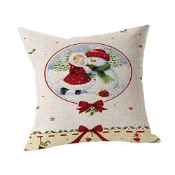 Kissenbezug Kolylong® 45cm x 45cm Christmas Drucken Kissenbezug für Dekokissen Sofa Bett Heimtextilien Home Decor Festival Kissen Kissenbezug Pillow Case (A) von Kolylong