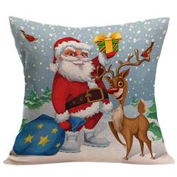 Kissenbezug Kolylong® 45cm x 45cm Weihnachten drucken für Dekoration Festival Sofa Bett Heimtextilien Home Decor Kissen Kissenbezug Pillowcase (C) von Kolylong