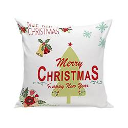 Kolylong Kissenbezug 45cm x 45cm Weihnachten Hirsch drucken Kissenbezug für Dekoration Sofa Bett Heimtextilien Home Decor Festival Kissen Kissenbezug Pillowcase (B) von Kolylong