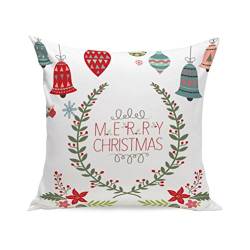 Kolylong Kissenbezug 45cm x 45cm Weihnachten Hirsch drucken Kissenbezug für Dekoration Sofa Bett Heimtextilien Home Decor Festival Kissen Kissenbezug Pillowcase (E) von Kolylong