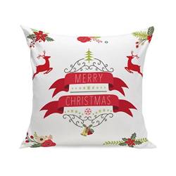 Kolylong Kissenbezug 45cm x 45cm Weihnachten Hirsch drucken Kissenbezug für Dekoration Sofa Bett Heimtextilien Home Decor Festival Kissen Kissenbezug Pillowcase (F) von Kolylong