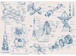 KOMAR Vliestapete "Spacecraft Architecture" Tapeten 400x280 cm (Breite x Höhe) Gr. B/L: 400 m x 280 m, Rollen: 1 St., blau (blau, schwarz) Vliestapeten von Komar