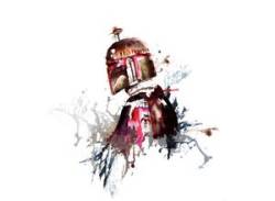 KOMAR Vliestapete "Star Wars Watercolor Boba Fett" Tapeten Gr. B/L: 250 m x 280 m, Rollen: 1 St., bunt (schwarz, rot, weiß) Vliestapeten von Komar