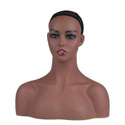 Komdndht Realistischer Perücken-Mannequin-Kopf, Weiblicher Mannequin-Kopf mit Schulterkopf für Aufsetzen Von Perücken, Manikin-Kopf Zur Präsentation von Komdndht