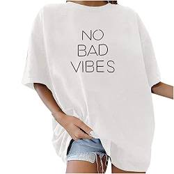 Damen T-Shirt Sommer Los Angeles Kurzarm Grafikdruck Shirt Tunika Oversized Mode Lose Rundhals Buchstaben Longshirt Frauen Vintage Bluse Oberteile Lang Tops für Teenager Mädchen von Komiseup