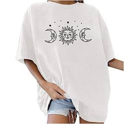 Damen T-Shirt Sommer Los Angeles Kurzarm Grafikdruck Shirt Tunika Oversized Mode Lose Rundhals Buchstaben Longshirt Frauen Vintage Bluse Oberteile Lang Tops für Teenager Mädchen von Komiseup