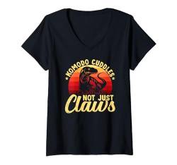Damen Komodo Kuschelt Besitzer Von Komodowaranen, Wildtiere, T-Shirt mit V-Ausschnitt von Komodo Dragons Owner Wildlife Animals Lover
