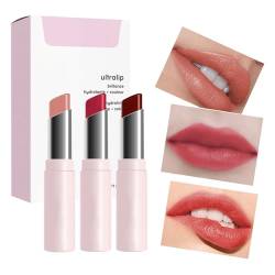 Feuchtigkeitsspendender Lippenbalsam für trockene Lippen,3er-Set wasserfester Lipgloss, nicht fettend und langanhaltend - Make-up-Zubehör für Zuhause, Treffen, Arbeiten, Einkaufen, Dating, Kongou von Kongou