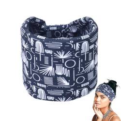 Kongou Boho Bandeau Stirnbänder - Bedrucktes breites Bandana-Stirnband,Twist-Haar-Accessoires, überkreuzte Stirnbänder, Sport-Kopfbedeckungen für Geburtstagsgeschenke von Kongou