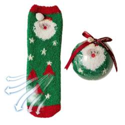 Weihnachtliche Fuzzy-Socken | Lässige flauschige Weihnachtssocken | Warme Socken, gemütliche Socken für den Winter, Teenager-Damen-Mädchen-Innenschlaf-Weihnachtsgeschenke Kongou von Kongou