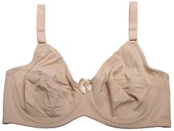 Kongs BH Bustier Größe 100C Bügel-BH mit klassischem Design ungepolstertes Körbchen Unterbrustumfang 100cm Körbchengröße C (Beige) von Kongs