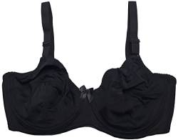 Kongs BH Bustier Größe 135F Bügel-BH mit klassischem Design ungepolstertes Körbchen Unterbrustumfang 135cm Körbchengröße F (Schwarz) von Kongs