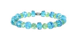 Konplott: Armband Bead Snake Jelly big blue, flexibles Kristallarmband mit geschliffenen Kugeln in hellblau, für Damen/Frauen von Konplott