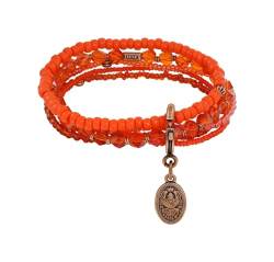 Konplott: Armband Petit Glamour d´Afrique orange, mehrreihiges Kristallarmband in orange, für Damen/Frauen von Konplott