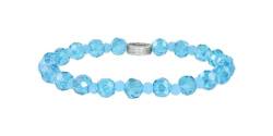 Konplott: bracelet elastic Bead Snake Jelly blue/green, modernes Kristallarmband mit kleinen geschliffenen Kristallkugeln in hellblau, für Damen/Frauen von Konplott