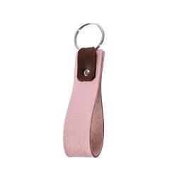 Kontor28 - Schlüsselanhänger, Schlüsselband WALDBAUER, 100% Natur Wollfilz & Leder mit Schlüsselring. Ideal für Hausschlüssel Fahrzeugschlüssel Filzanhänger, blüte rosa von Kontor28