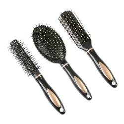 Jumuao 3 Stück Haarbürste Set ohne Ziepen,Bio Haarbürste,Entwirrungsbürste, runde Haarbürste, Entwirrbürste für Locken Lange Haare für Damen Herren von Koomuao