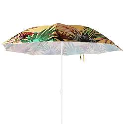 Koopman Strandsonnenschirm tropisch Ø 180cm mit Farbwahl Sonnenschirm knickbar UV 40+ Sonnenschutz Schirm verstellbar Strandschirm (Gelb) von Koopman